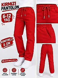 kırmızı saten pantolon
